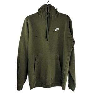 NIKE VINTAGE Men’s Dark Olive Green Hoodie and Drawstrings Tastefully Grunge L